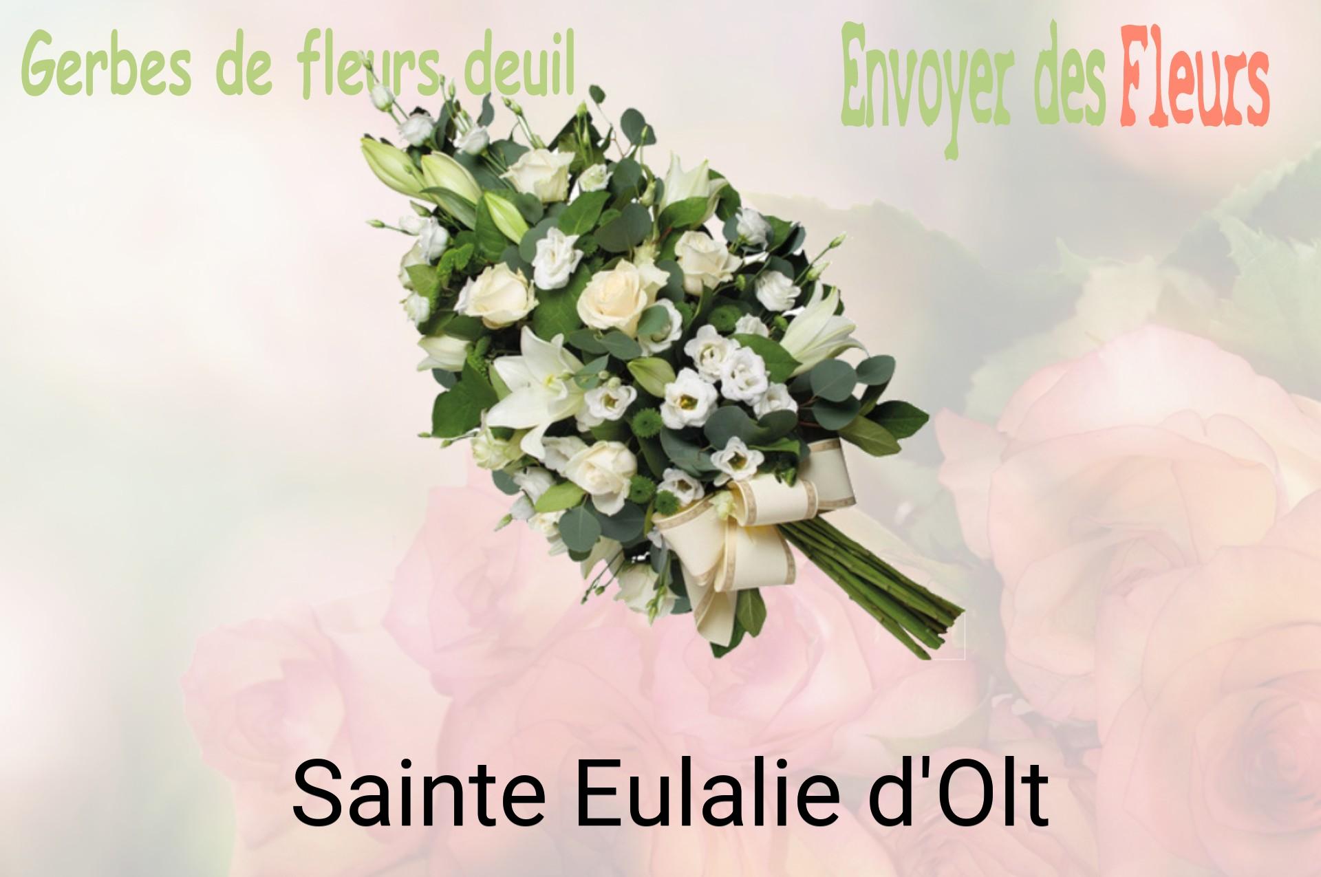 Gerbe de fleurs de deuil livrée à Sainte-Eulalie-d'Olt